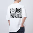 太陽の眼の太陽の眼 文字絵(黒/背面) Oversized T-Shirt