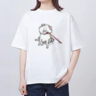 BowWoof Shopの【白柴】かたくなに 拒否しば Oversized T-Shirt