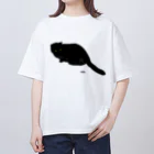 小鳥と映画館のいつも心に黒猫ちゃん オーバーサイズTシャツ