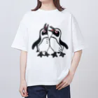 penguininkoの仲良く鳴き交わす🐧🐧 オーバーサイズTシャツ