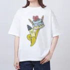 茶わん蒸しモイ子商店のおめでとBANANA オーバーサイズTシャツ