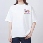 AtelierBoopのミニチュアダックス　フラワーパーティ オーバーサイズTシャツ