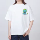 工房・夢恵のお座りえりまきティラノくん オーバーサイズTシャツ