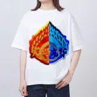 Ａ’ｚｗｏｒｋＳの火焔光背 氷炎（日本語コレクション） Oversized T-Shirt