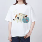 honeycombのねこと金魚 オーバーサイズTシャツ