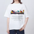 鳥救うSUZURIの『鉄橋わたりどり』【寄付付き商品】 オーバーサイズTシャツ