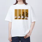 おたま姉妹ハムシャツショップの向日葵とハムスター オーバーサイズTシャツ