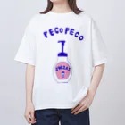 NIKORASU GOのユーモアデザイン「ぺこぺこ」 オーバーサイズTシャツ