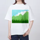 ✨🌈✨ユラクラカン🇯🇵 ✨🌈✨の☁️青空と雲☁️と青い山脈🗻ズ オーバーサイズTシャツ