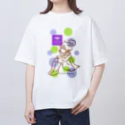 obosa_DENS/SABEAR_shop ＠SUZURIのpipi girl_dot 緑_ウエア Oversized T-Shirt