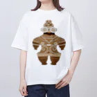 PALA's SHOP　cool、シュール、古風、和風、の縄文　遮光器土偶  イラスト Oversized T-Shirt