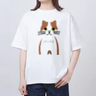 aiueoneko358の茶ハチワレちゃん オーバーサイズTシャツ