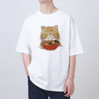 coeur.yu（クードットユー）の猫とラーメン Oversized T-Shirt