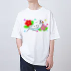 Lily bird（リリーバード）のセキセイインコのピーコちゃんⅡ オーバーサイズTシャツ