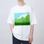 ✨🌈✨ユラクラカン🇯🇵 ✨🌈✨の☁️青空と雲☁️と青い山脈🗻ズ オーバーサイズTシャツ