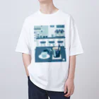 Teal Blue Coffeeのアイスコーヒーをどうぞ　～常連さんの指定席～ Oversized T-Shirt