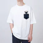 キッズモード某のデニムポケットからパグ Oversized T-Shirt