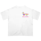 AtelierBoopのミニチュアダックス　フラワーパーティ オーバーサイズTシャツ