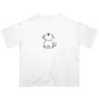 もこ　ぷう太の黄昏もふもふワンコ オーバーサイズTシャツ