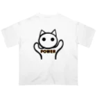 aiueoneko358のパワー猫 オーバーサイズTシャツ