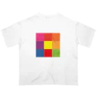 3×3 のドット絵の笑う花 - 3×3 のドット絵 オーバーサイズTシャツ