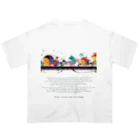 鳥救うSUZURIの『鉄橋わたりどり』【寄付付き商品】 Oversized T-Shirt