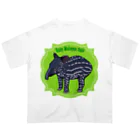 LalaHangeulのBaby Malayan tapir(マレーバクの子供) オーバーサイズTシャツ