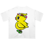 LalaHangeulの花冠ひよ子 オーバーサイズTシャツ