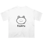 MrKShirtsのKaeru (カエル) 黒デザイン オーバーサイズTシャツ