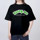 young.moのCOLLEGE LOGO BLACK Oversized T-Shirt