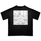 Ａ’ｚｗｏｒｋＳのSKULL&BONE TRIBAL GRUNGE WHT ON CONCRETE Oversized T-Shirt