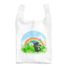 little lion house公式ショップ（大人のためのねこ）の幸運を招くクローバーと黒猫と輝く虹 Reusable Bag