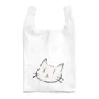 なんだこれTシャツとトーバッグのNEKO（ねこ・顔のみ・白猫） Reusable Bag