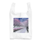 Yossy's Item Factoryの夜の桜並木に雪 Reusable Bag