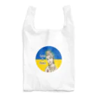 諭苑のSUZURI店のLove＆Peace観世音菩薩ウクライナ国旗背景 Reusable Bag