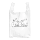 小鳥と映画館の仲良し6キャット　線画 Reusable Bag