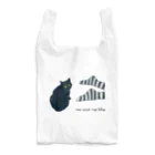 小鳥と映画館のシマシマの靴下と黒ネコ Reusable Bag