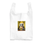 Colorful Canvasのハンバーガーを食べるパンダ Reusable Bag