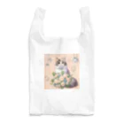 Y m @Y's shopの猫と薔薇　パールver. Reusable Bag