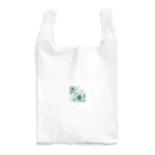 アミュペンの数学的なデザインを持つ緑と白の花 Reusable Bag