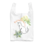 Kiriko-Originalの花を見つめる猫 Reusable Bag