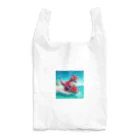 DINO-studioのジェットスキーを楽しむ赤ティラノ Reusable Bag