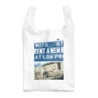 黒猫デザインの看板と猫 Reusable Bag