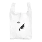 Karinsyrupの猫と帽子(黒) Reusable Bag