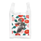 小鳥と映画館のノルウェージャンフォレストキャット シエル 椿背景 Reusable Bag