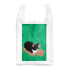 小鳥と映画館の猫丸商店 ハチワレ 箱入り グリーン Reusable Bag