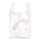 ゆるかわいいデザインのおっきい桃色リボンの女の子。 Reusable Bag