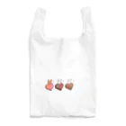 もふりんごのうさぎと桃・ラズベリークランチ・チェックのチョコレート Reusable Bag