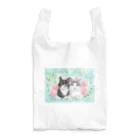 Ａｔｅｌｉｅｒ　Ｈｅｕｒｅｕｘのクロとモネ　薔薇をあしらったパステルイラスト Reusable Bag