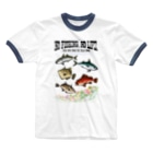 猫と釣り人のFISHING_S3C Ringer T-Shirt